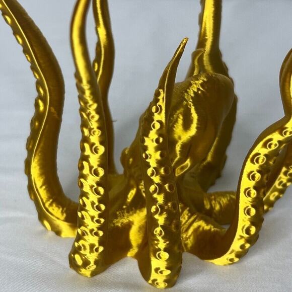 Gold Octopus Figurine Decorative Art 5" Tentacles - Picture 2 of 7